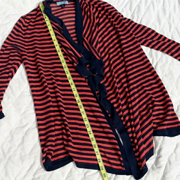 Coral & Blue Long Sleeved Cardigan - Picture 3 of 6